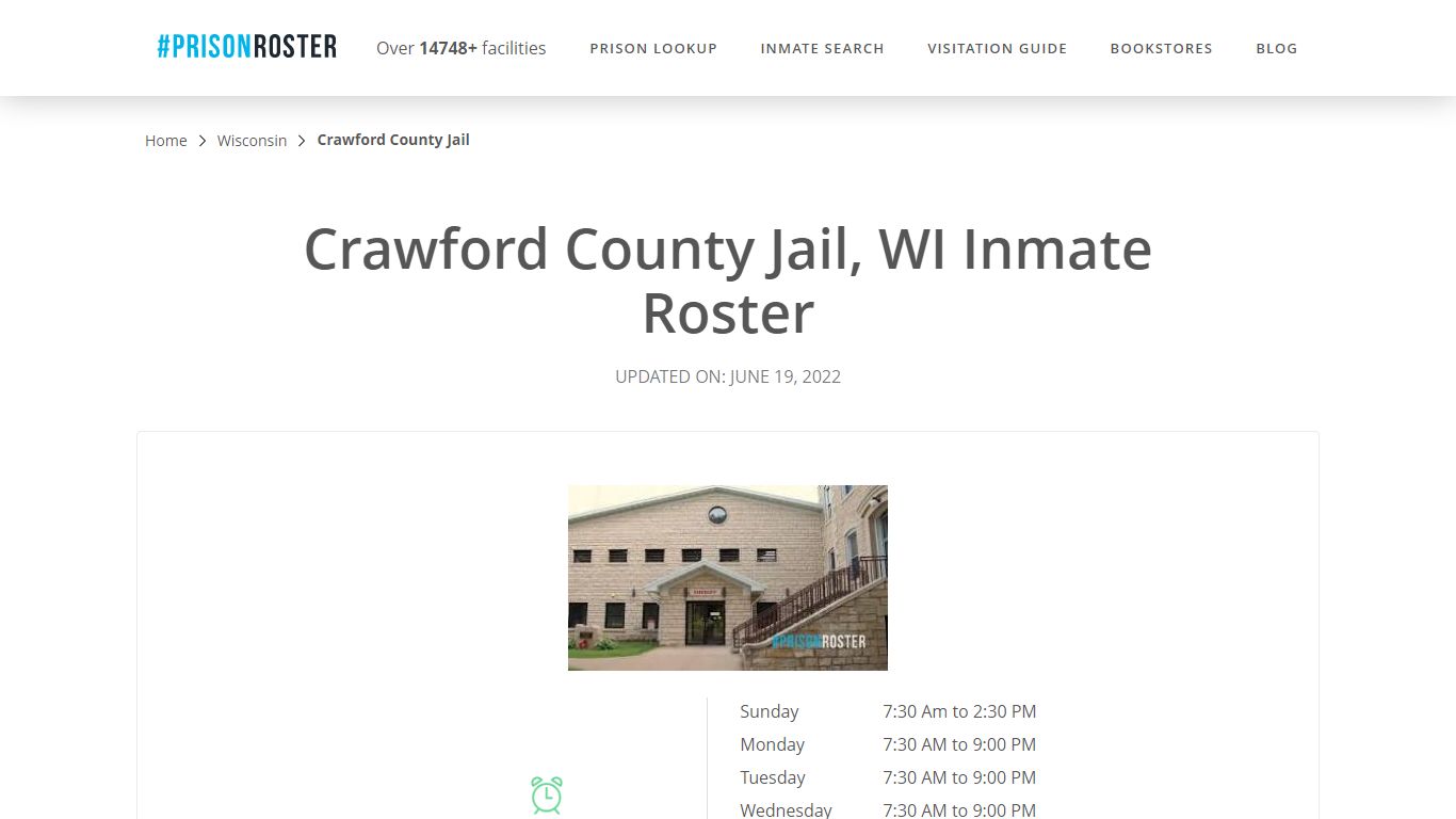 Crawford County Jail, WI Inmate Roster